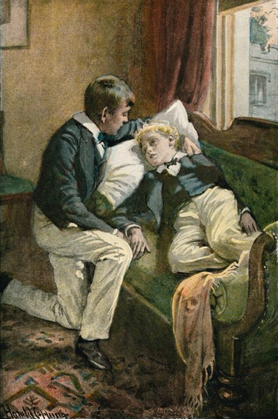 Tom a mis son bras autour de la tête d&39;Arthur - Harold Copping